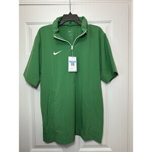 Size M Nike Men's Short-Sleeve Lightweight Coach Jacket - Green - FJ9548-315 NEW